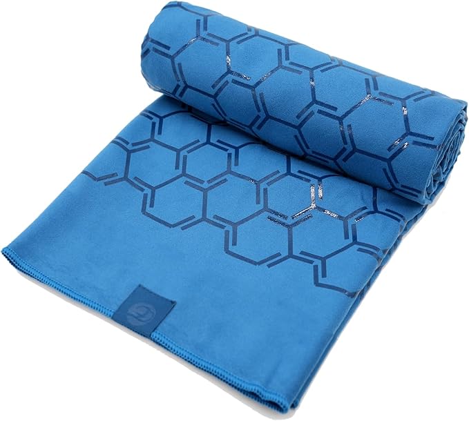 Eunzel Yoga Towel for Hot Yoga,Non-Slip Double Sided Silicone Grip Towel Absorbent Microfiber Towel for Hot Yoga, Vinyasa and Power 26.5"x72", Navy