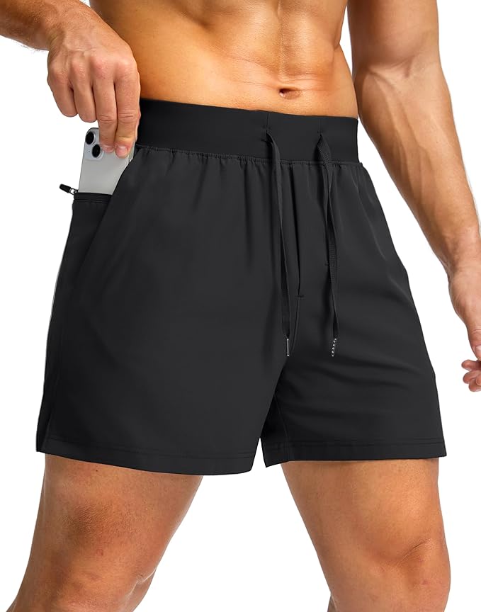 Men's Running Shorts with Zipper Pockets 9 Inch/ 7 Inch / 5 Inch Lightweight Quick Dry Gym Workout Athletic Shorts for Men