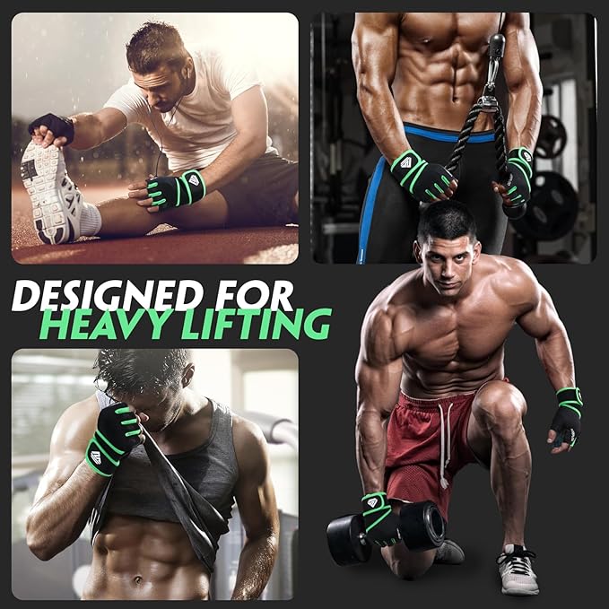 Workout Gloves Gym Gloves Weight Lifting Gloves for Men Women with Full Palm Pad,Strong Wrist Wraps Support,Enhanced Grip,for Fitness,Training,Weightlifting,Exercise