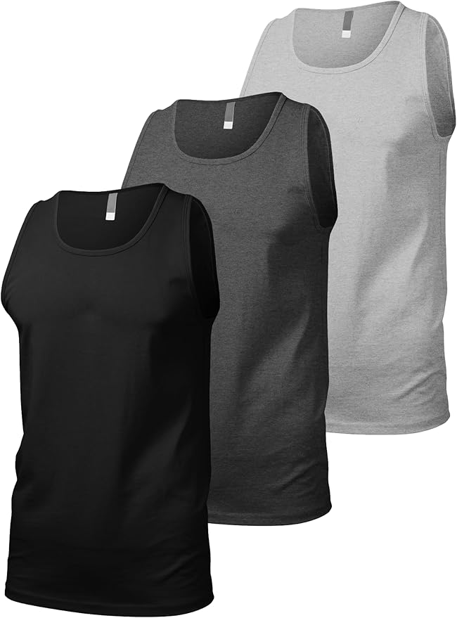 Hat and Beyond Mens Tank Top Soft Performance Boxing Gym Shirts Plain Muscle Tee
