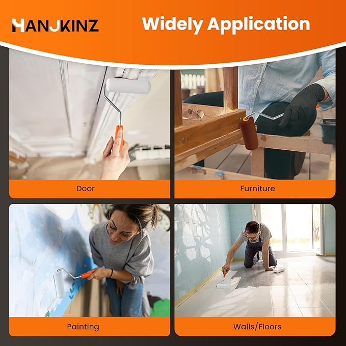 Foam Paint Roller, 28 Pack, 4 Inch and 6 Inch Mini Paint Roller Covers, High Density Foam Paint Roller, Small Paint Rollers for All Flat Surfaces, Suitable for Wall, Doors