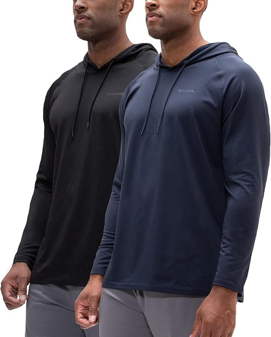 DEVOPS 2 Pack Men's Thermal Turtle Mock Neck Shirts, Compression Long Sleeve Tops and Hoodies