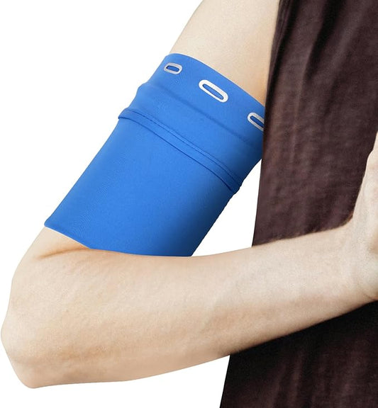PATIKIL Universal Running Armband Sleeve 7.09"x3.94", Cell Phone Arm Bands Sleeve with Zipper Pocket for Key Earphones Credit Cards Sports Gym Workouts Exercise (S, Blue)