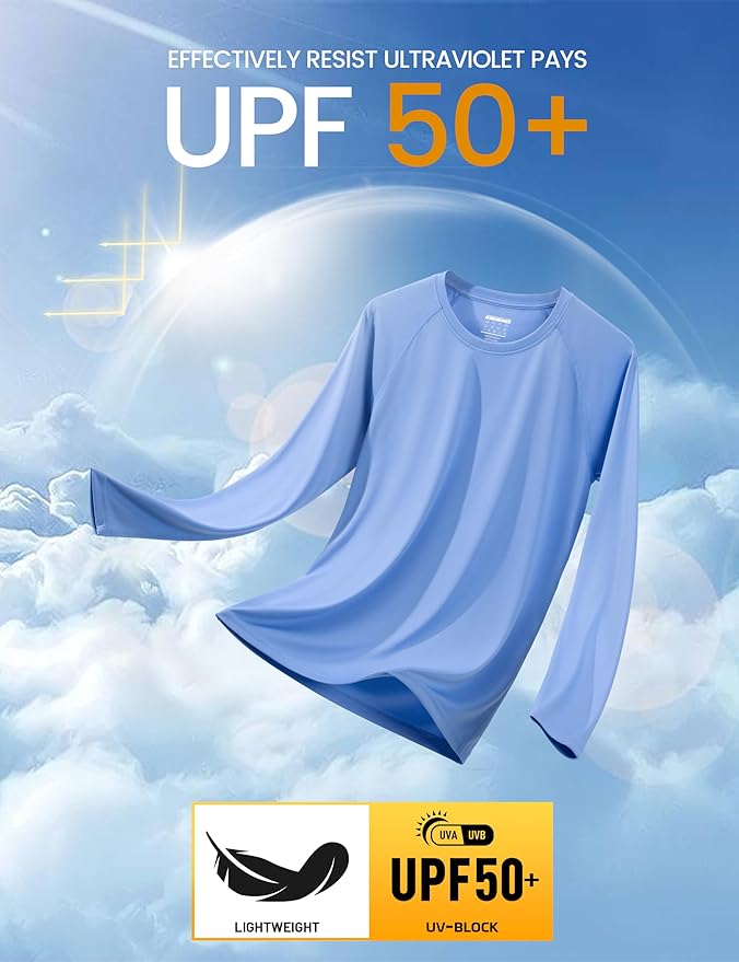 MAGCOMSEN Men's Long Sleeve Shirts UPF 50+ UV Sun Protection Athletic Shirts for Hiking Running Workout Rash Guard