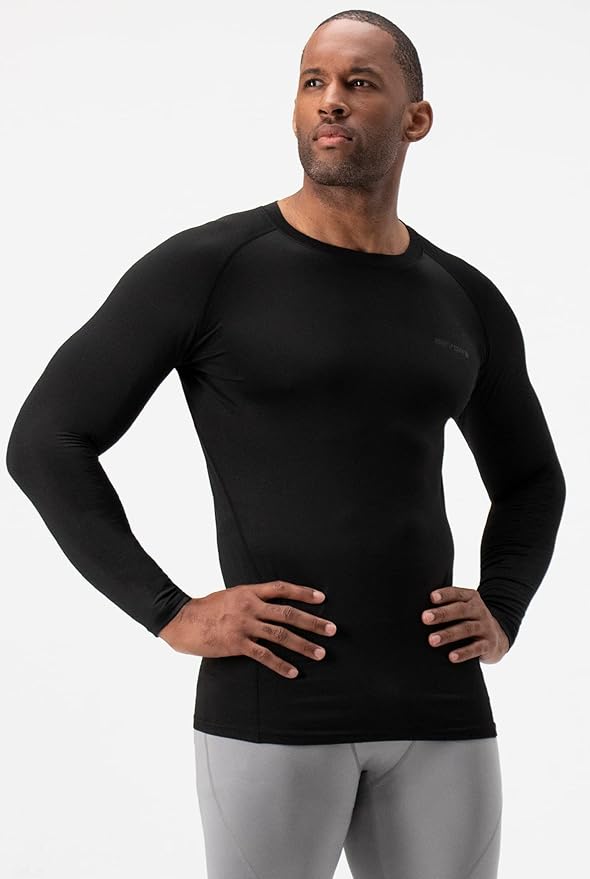 DEVOPS 2 Pack Men's Thermal Long Sleeve Compression Shirts