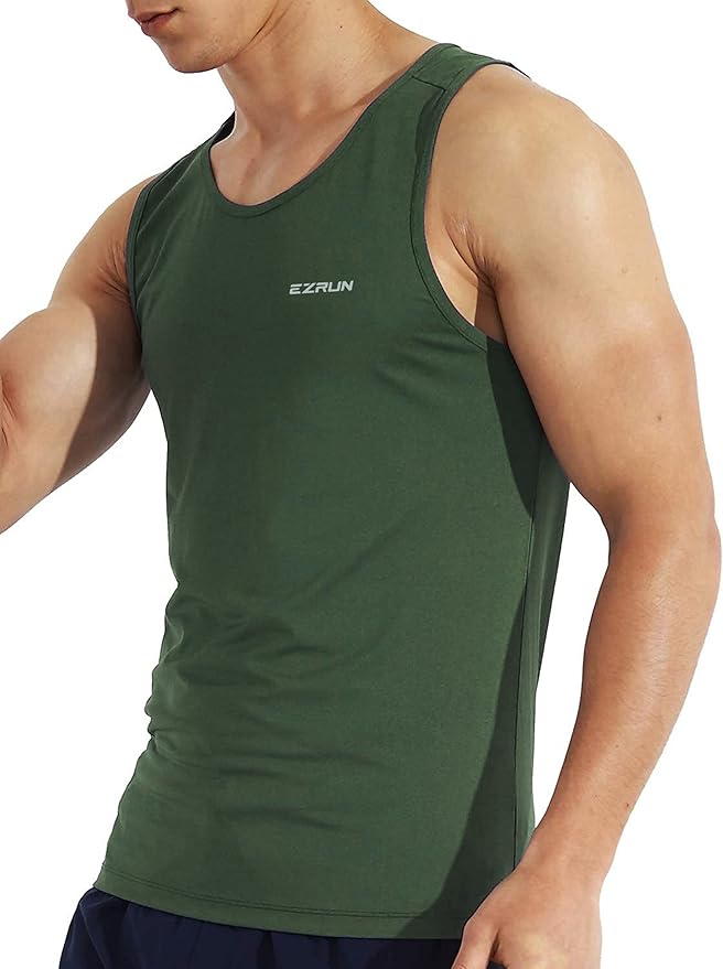 EZRUN Men's Quick Dry Sport Tank Top for Bodybuilding Gym Athletic Jogging Running,Fitness Training Workout Sleeveless Shirts