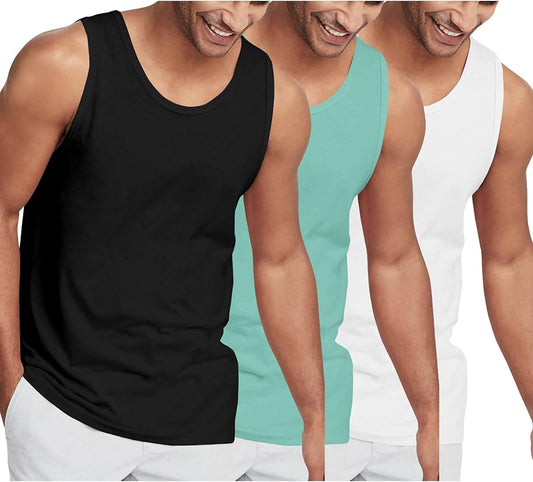 Hat and Beyond Mens Tank Top Soft Performance Boxing Gym Shirts Plain Muscle Tee