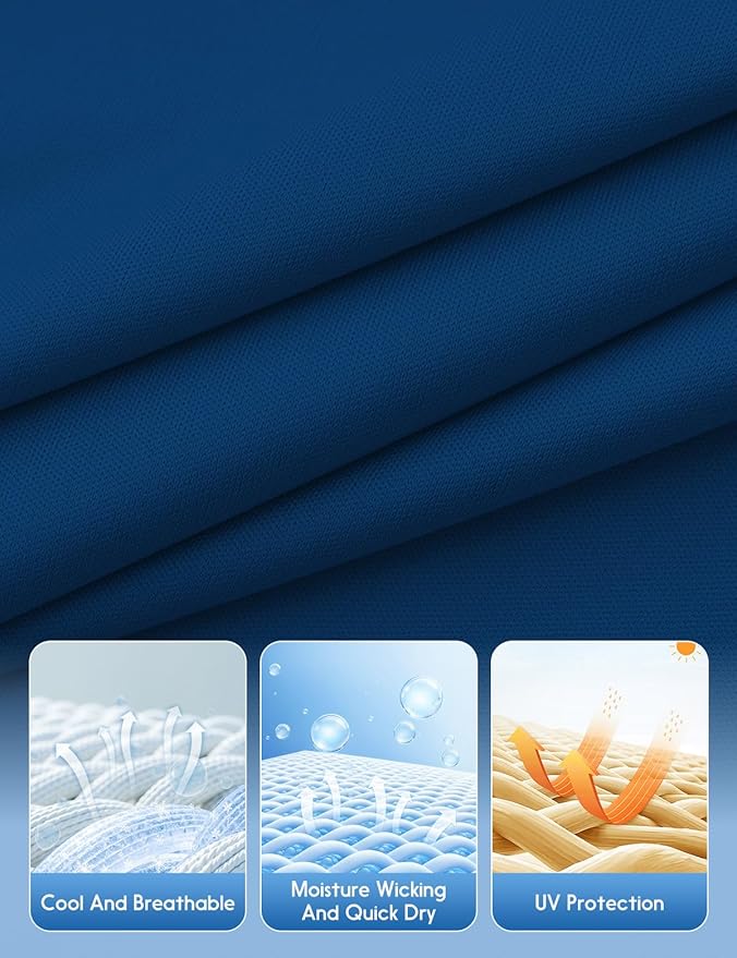 Men's Long Sleeve Moisture Wicking Athletic Shirts, Dry Fit Long Sleeve UV Protection Shirts Men for Workout, Running, Hiking