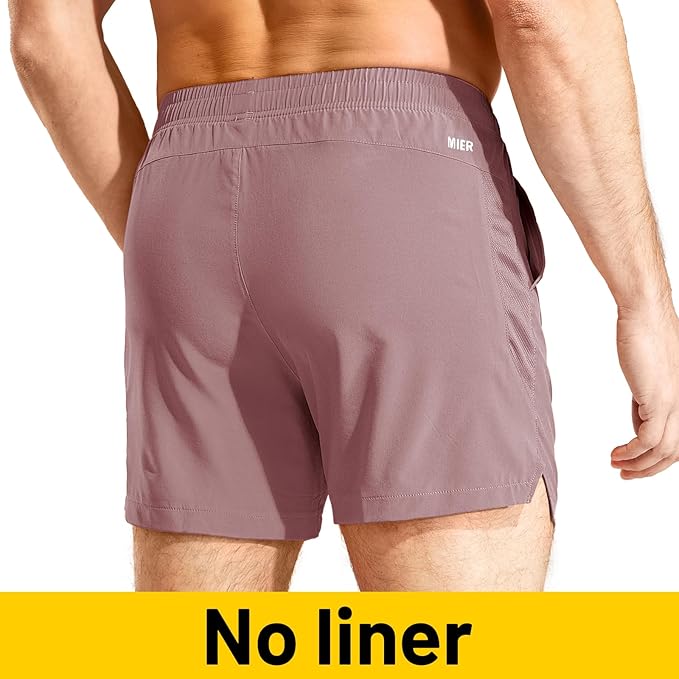 MIER Men's Workout Running Shorts Quick Dry Active 5 Inches Shorts with Pockets, Lightweight, Breathable