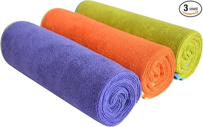 SINLAND Microfiber Gym Towels Sports Fitness Workout Sweat Towel Super Soft and Absorbent 3 Pack 16 Inch X 32 Inch