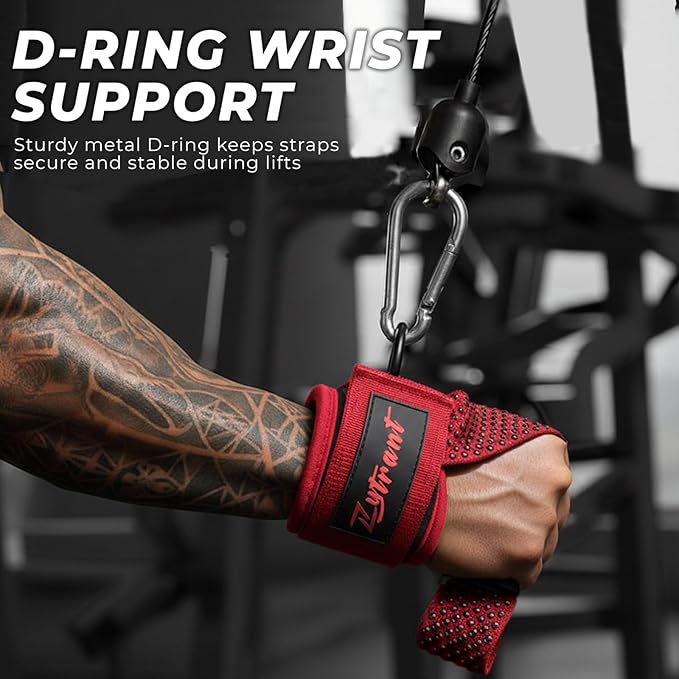 Weight Lifting Straps with Cuffed D Ring,Heavy Duty Thyick Comfortable Lifting Straps, Secure Fit, Enhanced Grip, Straps for Weightlifting & Gym Training