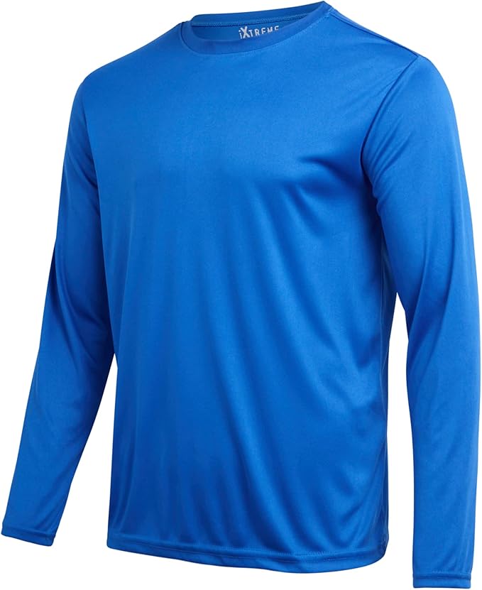 iXtreme Mens Athletic Shirts - 4 Pack Moisture Wicking Long Sleeve Dri Fit Shirts for Men - Workout Tops & Activewear (S-3X)