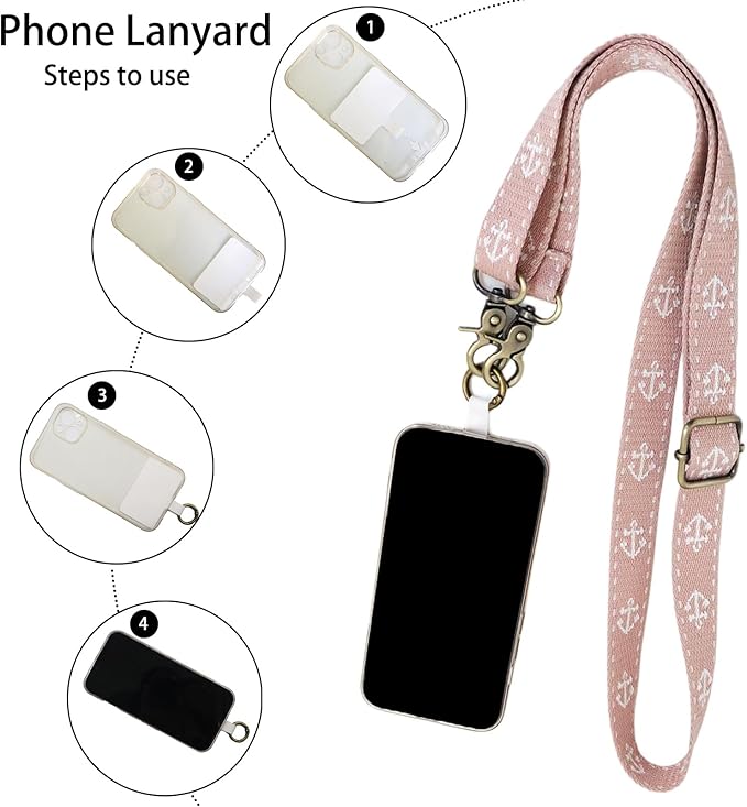 Adjustable 1" Width Phone Crossbody Lanyard and Wristlet Strap - Gift For The Lover In Your Life