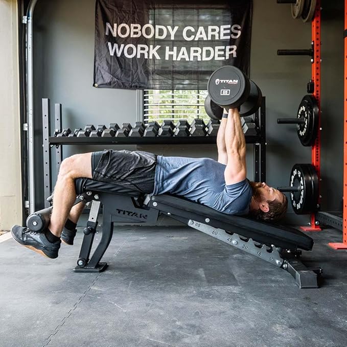 Titan Fitness Elite Series Adjustable FID Weight Bench, Exercise Bench Rated 500 LB Incline, 1,000 LB Flat, Adjustable Workout Bench for Home Gym, Weightlifting & Strength Training