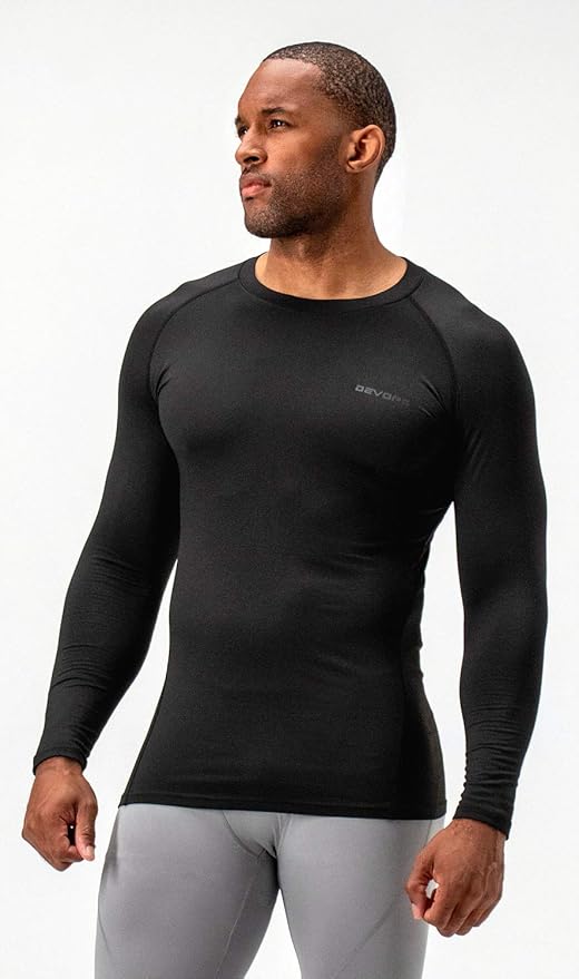 DEVOPS 2 Pack Men's Thermal Long Sleeve Compression Shirts