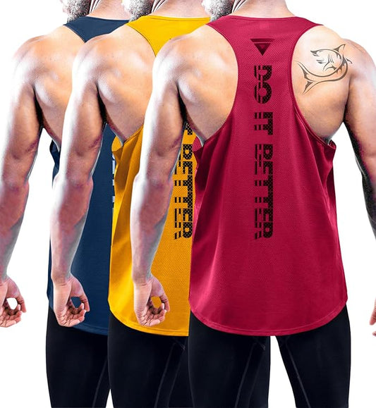 Boyzn Men's 1, 3 or 5 Pack Y-Back Workout Tank Tops, Athletic Muscle Gym Tank Tops, Fitness Bodybuilding Sleeveless T-Shirts