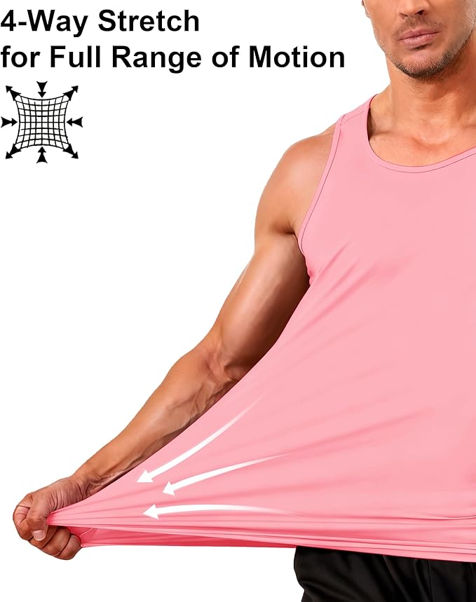 Boladeci Men's Tank Top Workout Athletic Quick Dry UPF 50+ Sun Protection Lightweight Summer Beach Gym Sleeveless Shirts