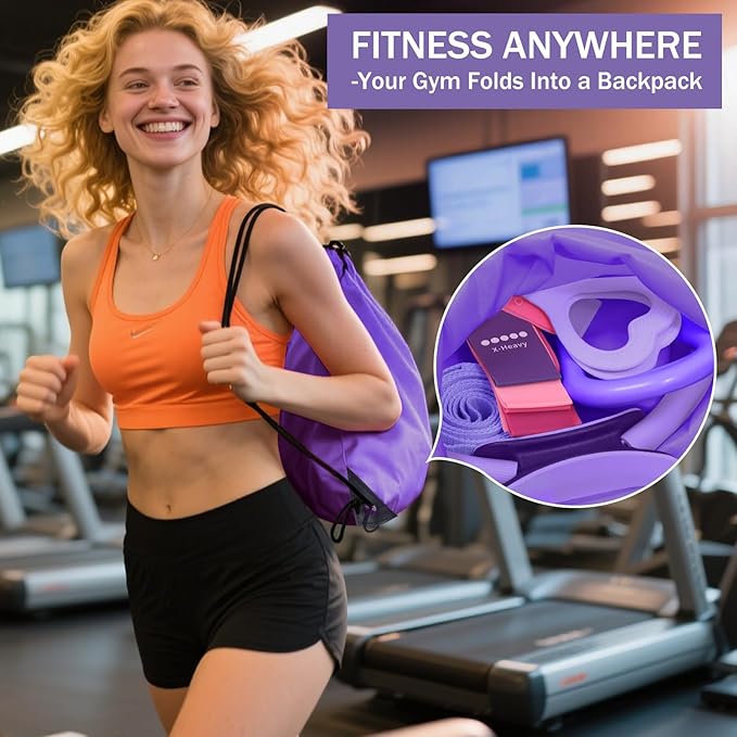 Home Pilates Essentials Kit for Women Pink Ring and Ball Pilates Set Equipment, Magic Circle with 5 Resistance Bands Premium Accessories Kits for Starter Toning Workouts at Home