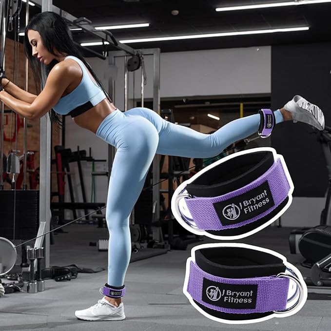 J Bryant Lifting Wrist Straps for Weightlifting and Ankle Strap for Cable Machines Booty Workouts Strength Training Attachments