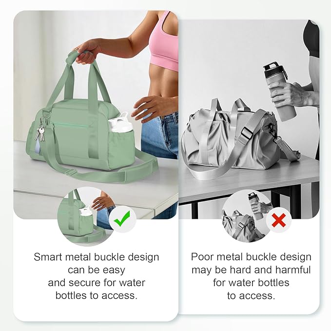 Small Gym Bag 14 inch for Women & Men Mini Gym Duffel Bag with Wet Compartment Waterproof Travel Duffle Bag for Sports Workout Dance