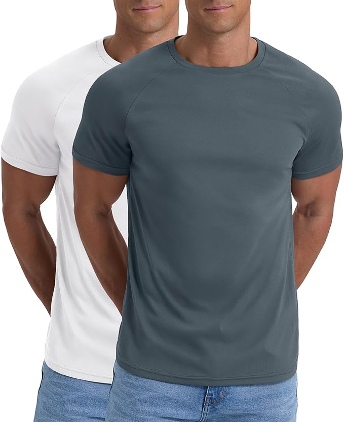 Askdeer Men's T-Shirt Short Sleeve Quick Dry Shirts Lightweight Workout Athletic Tees for Running, Beach, Hiking