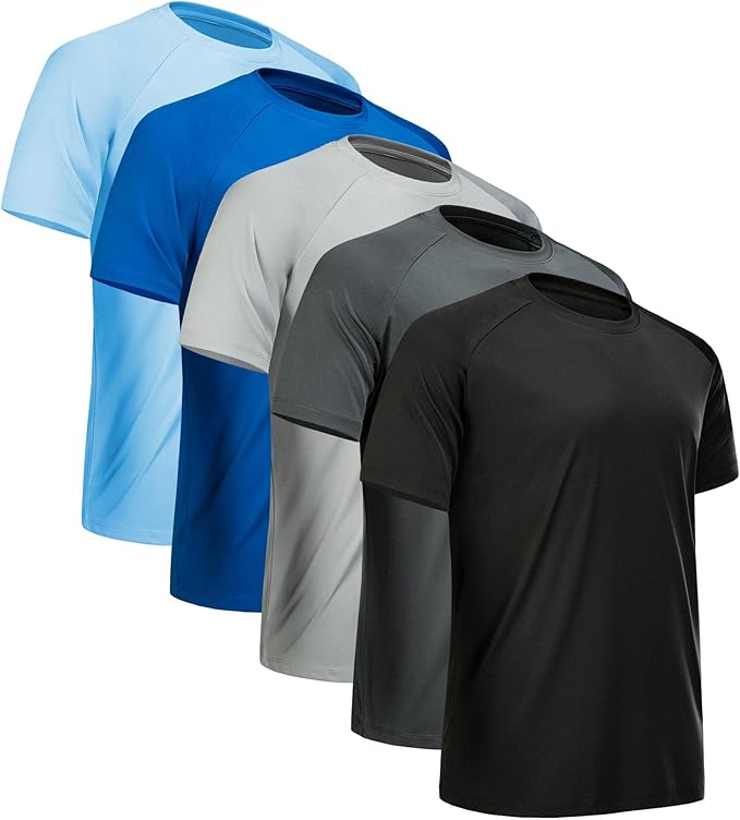 CE' CERDR Mens Workout Shirts Quick Dry Performance Short Sleeve Athletic Shirts