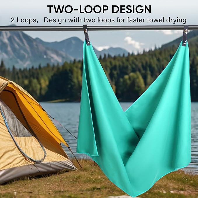 APEXUP Microfiber Travel Towel, Ultra Absorbent Quick Dry Towels, Lightweight Gym Sports Camping Towel for Workout, Yoga, Beach, Shower, Swimming (48"×24", Mint Color)