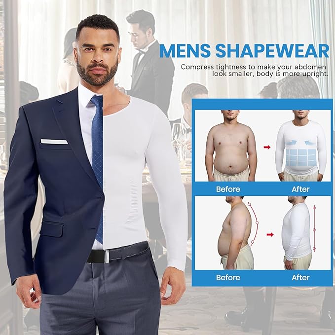 Gynecomastia Compression Shirt Men, Slimming Undershirt Compression Tank Top Mens Shapewear Body Shaper