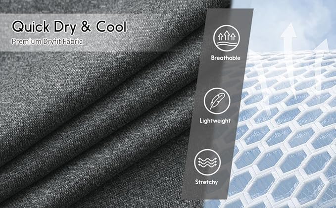 Men's Long Sleeve Moisture Wicking Athletic Shirts, Dry Fit Long Sleeve UV Protection Shirts Men for Workout, Running, Hiking