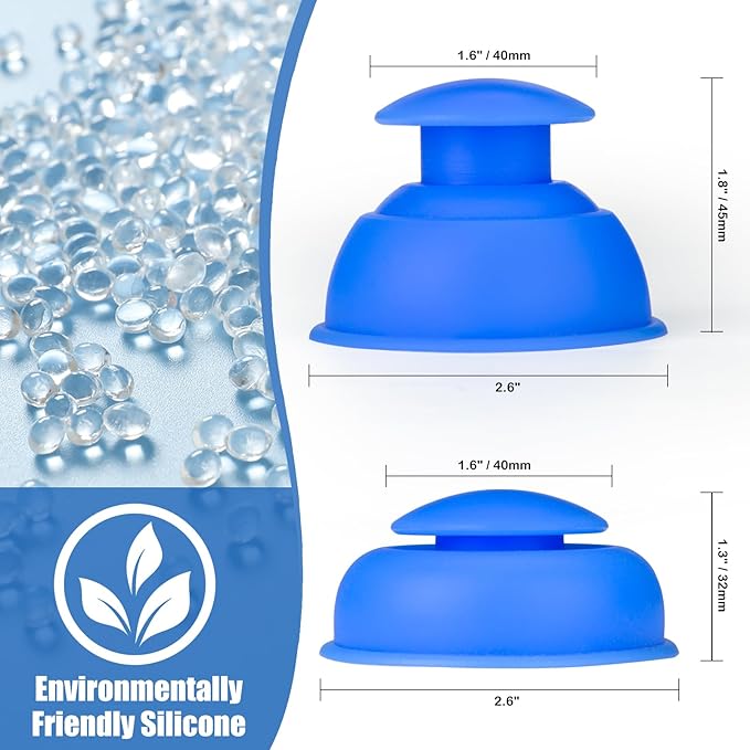 Silicone Cupping Therapy Sets-10pcs Professional Vacuum Cupping for Myofascial Massage/Joint Pain/Anti Cellulite/Deep Muscle Relief & More(10pcs,Blue)