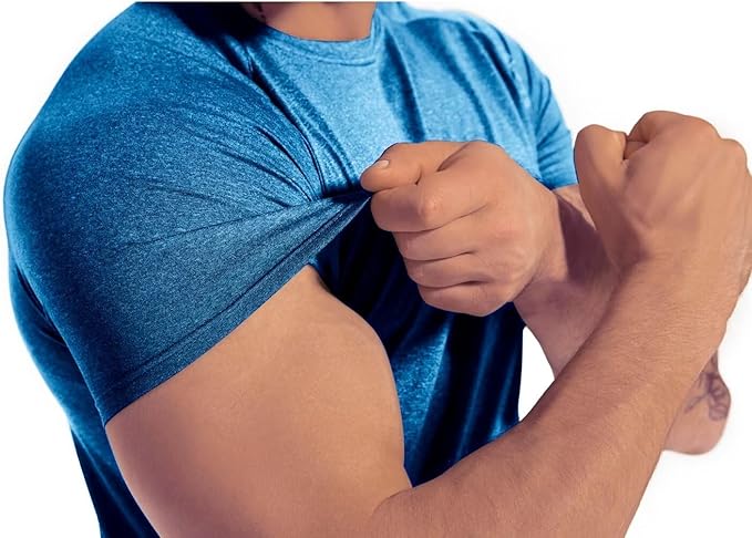 Men's 3pack Dry Fit Workout Gym Short Sleeve T Shirt Moisture Wicking Active Athletic Performance Running Shirts