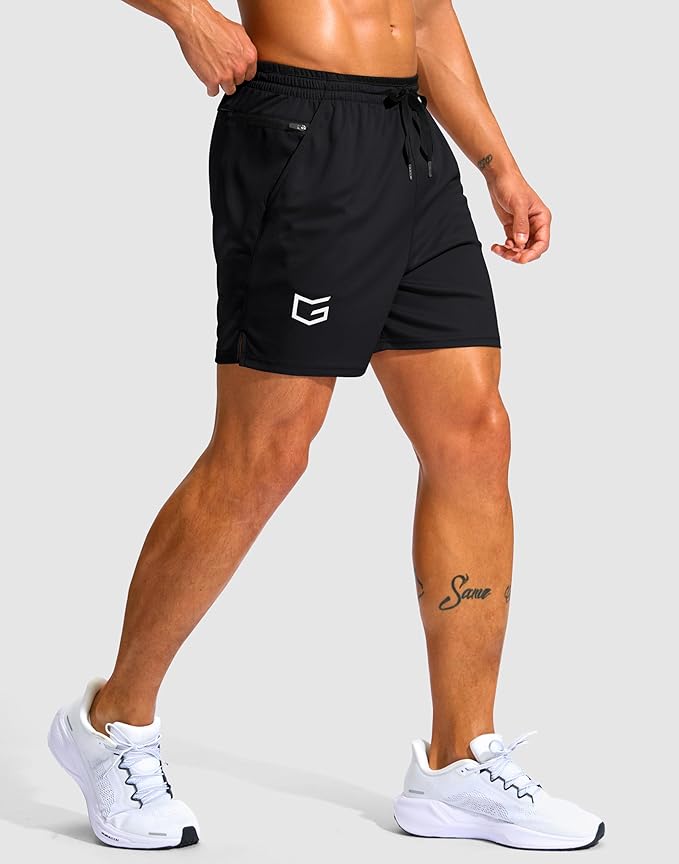 G Gradual Men's Running Athletic Shorts with Zipper Pocket 5"/ 7" Lightweight Quick Dry Gym Workout Shorts for Tennis Active