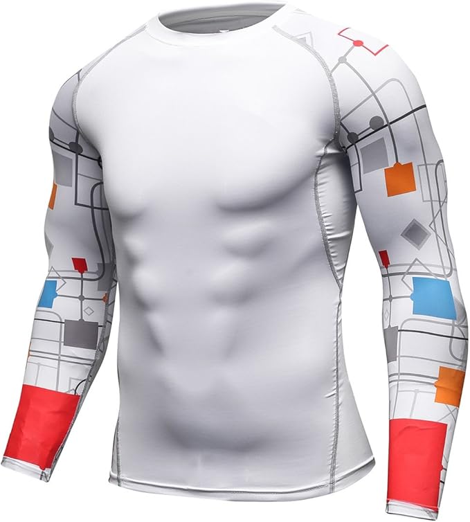 Men's Soft Slim Long Sleeve Dry-Fit Compression Gym Trainning Shirt