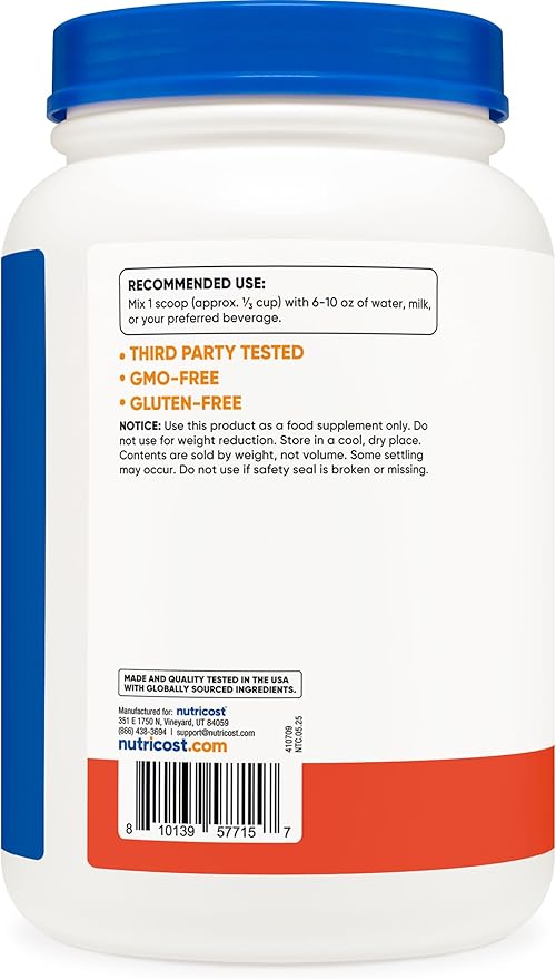 Nutricost Whey Protein Isolate (2 LB) Strawberry Banana Flavored - GMO-Free, Gluten-Free