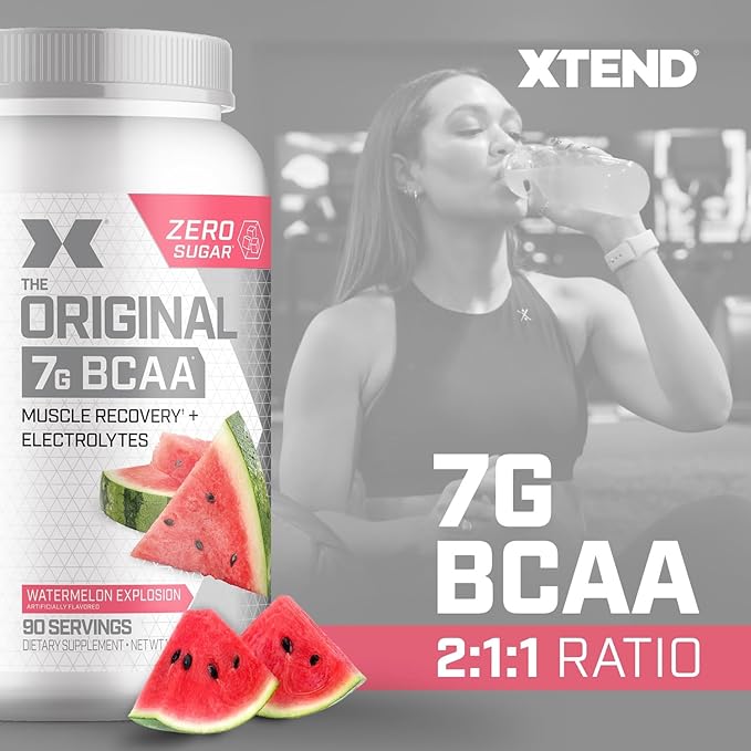 Xtend Original BCAA Powder 7g BCAA and 2.5g L-Glutamine, Sugar Free Post Workout Muscle Recovery Drink with Amino Acids for Men & Women, 90 Servings