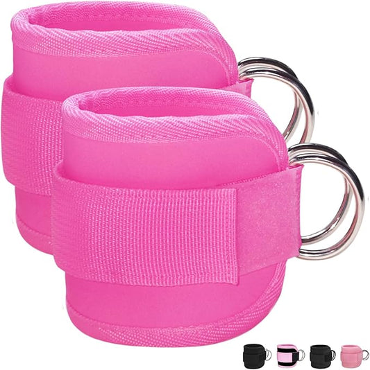 Fitness Ankle Straps for Cable Machine, Kickbacks Glute Workouts, Lower Body Exercises, Adjustable Leg Straps with Neoprene Padding Men Women