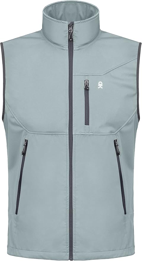 Little Donkey Andy Men's Lightweight Softshell Vest Windproof Sleeveless Jacket for Travel Hiking Running Golf