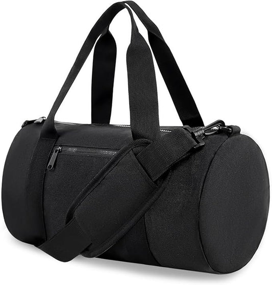 Small Gym Bag Duffel Bag for Women Men Fitness Sports Bag Workout Adjustable Detachable Shoulder Strap Lightweight Carry on Travel Duffle Bag (Black, 15" / Mini / 12L)