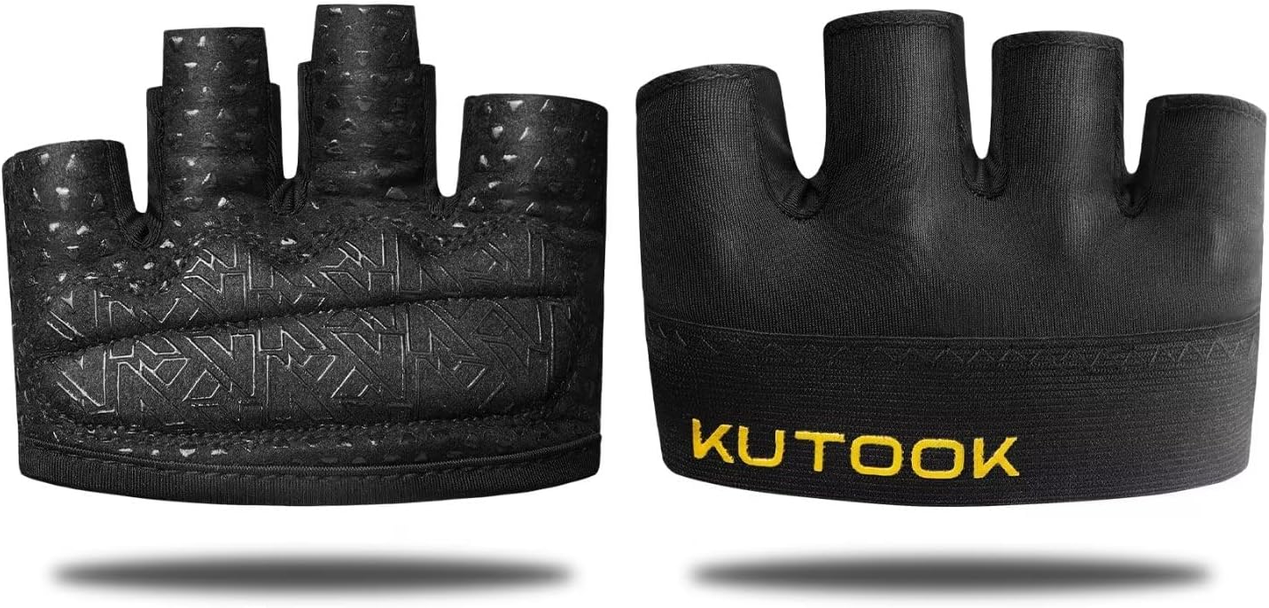 KUTOOK Weight Lifting Workout Gloves for Men/Women, 3mm XRD Padding Grip Gym Gloves, Breathable Partial Gloves for Calluses, Weightlifting Gloves for Exercise, Kettlebell, Pull-Ups, Cross Training
