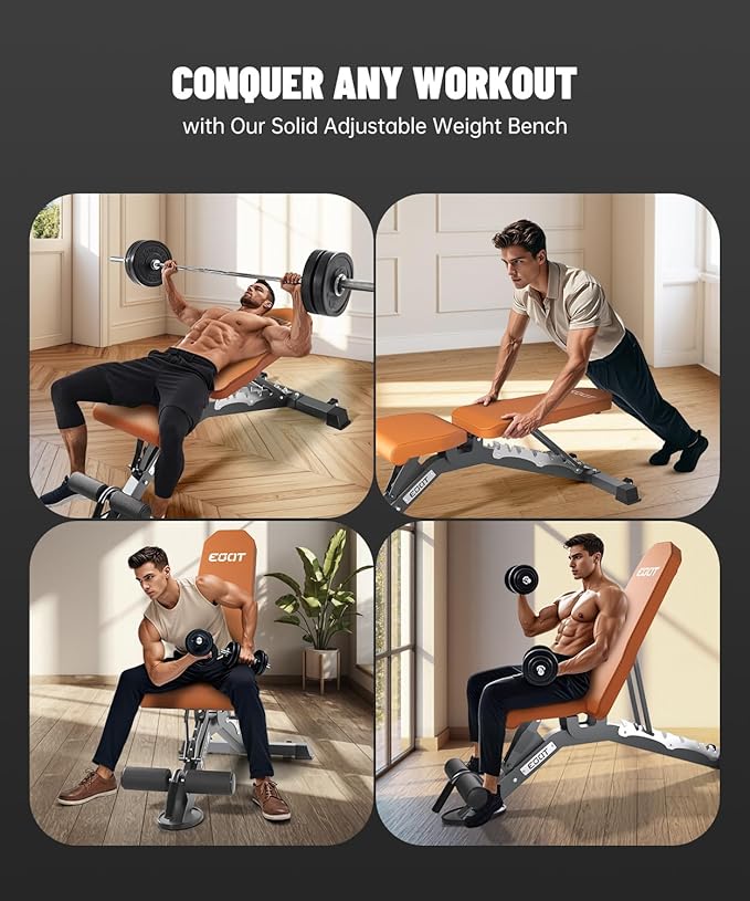 Adjustable Weight Bench for Home Gym, Heavy Duty Workout Bench Up to 880/1500 LBS, Decline Incline Strength Training Bench for Full Body Exercise