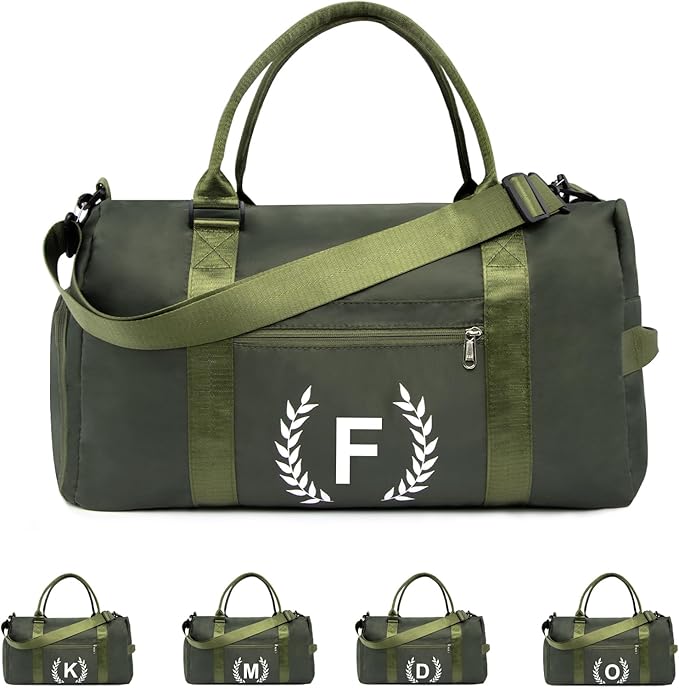 Gym Bag with Shoe Compartment - Personalized Monogrammed Duffle for Sports, Travel, and Workout with Initials