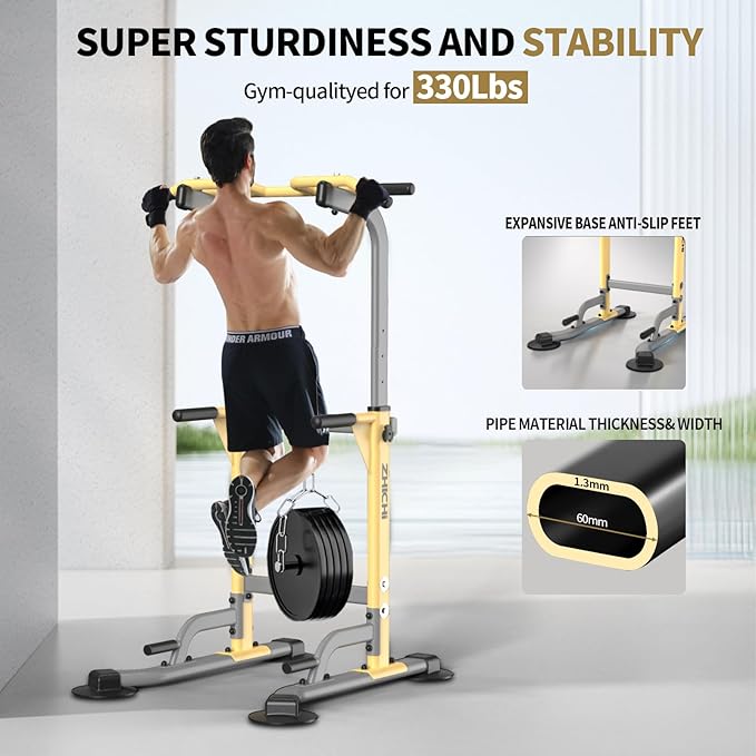 Dip Station - Home Gym Strength Training Pull-Ups Dip-Ups 330Lbs