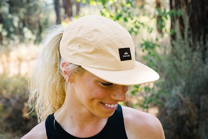 Tillak Wallowa Camp Hat, Lightweight Nylon 5 Panel Cap with Snap Closure