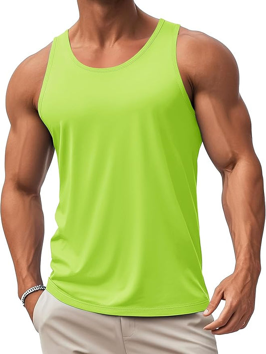MAGCOMSEN Mens Workout Tank Tops Undershirt Cotton Muscle Athletic Sleeveless Shirts for Gym