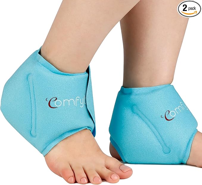 Comfytemp Ankle Ice Pack Wrap for Swelling, Plantar Fasciitis, Foot Pain Relief, FSA Eligible, Gel Packs for Injuries Reusable, Hot Cold Compression for Achilles Tendonitis, Sprain Ankles, Gift, 2 Pcs