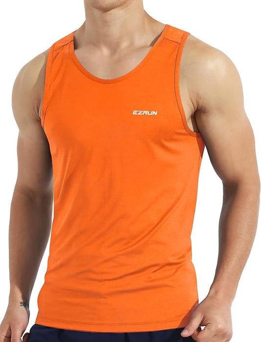 EZRUN Men's Quick Dry Sport Tank Top for Bodybuilding Gym Athletic Jogging Running,Fitness Training Workout Sleeveless Shirts