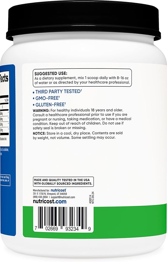 Nutricost BCAA Powder 2:1:1, 120 Servings (Green Apple)