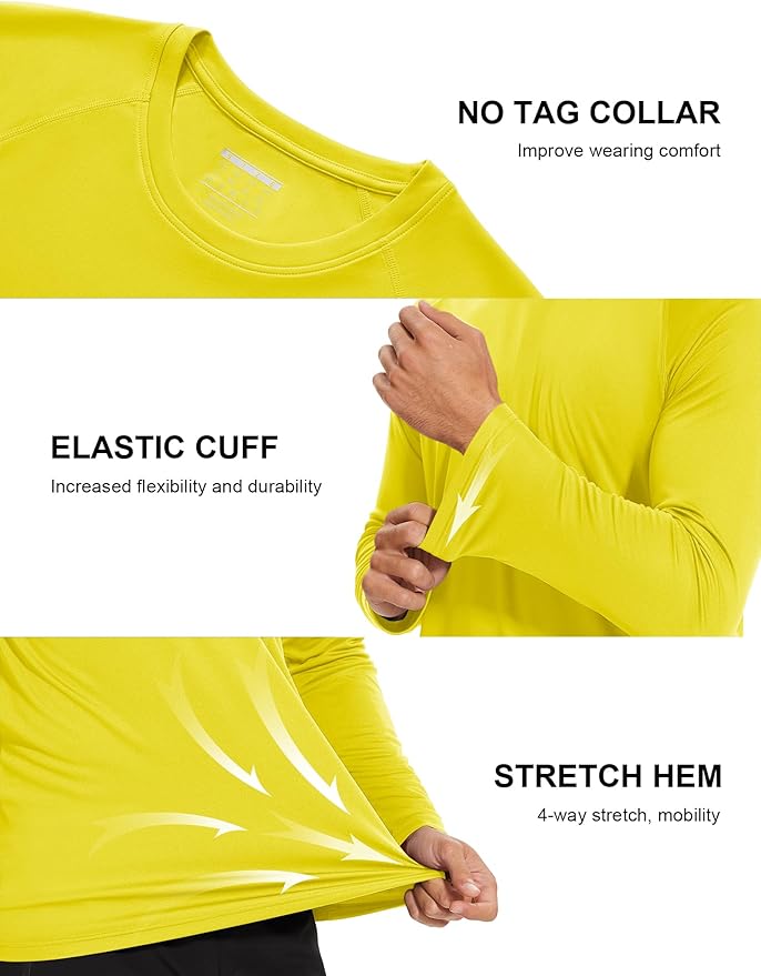 MAGCOMSEN Men's Long Sleeve Shirts UPF 50+ UV Sun Protection Athletic Shirts for Hiking Running Workout Rash Guard
