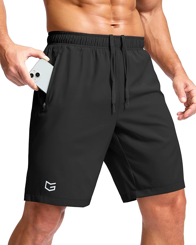 G Gradual Men's Athletic Running Shorts with Zipper Pockets Quick Dry 7"/ 5"/ 9" Workout Gym Shorts for Basketball Hiking