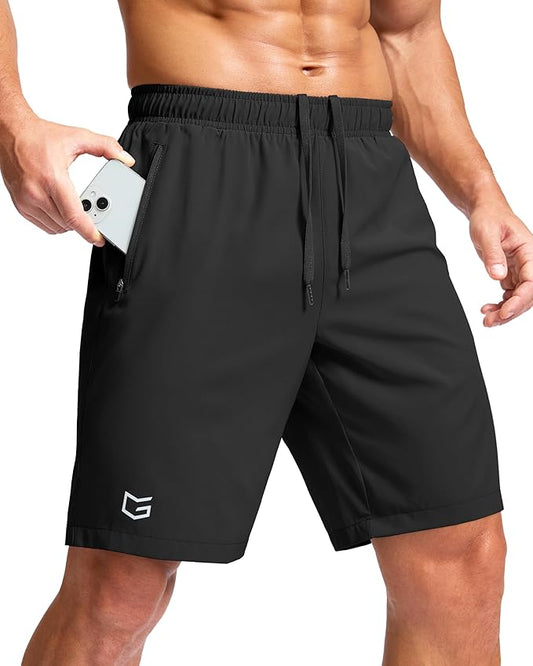 G Gradual Men's Athletic Running Shorts with Zipper Pockets Quick Dry 7"/ 5"/ 9" Workout Gym Shorts for Basketball Hiking